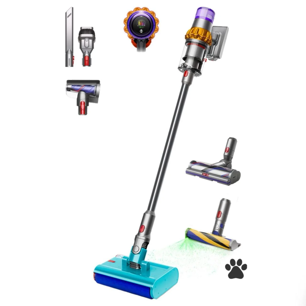 Dyson V15s Detect Submarine – مكنسة دايسون لاسلكية ذكية بقوة شفط فائقة وشاشة LCD